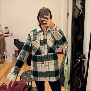 Plaid Button-Up Jacket
